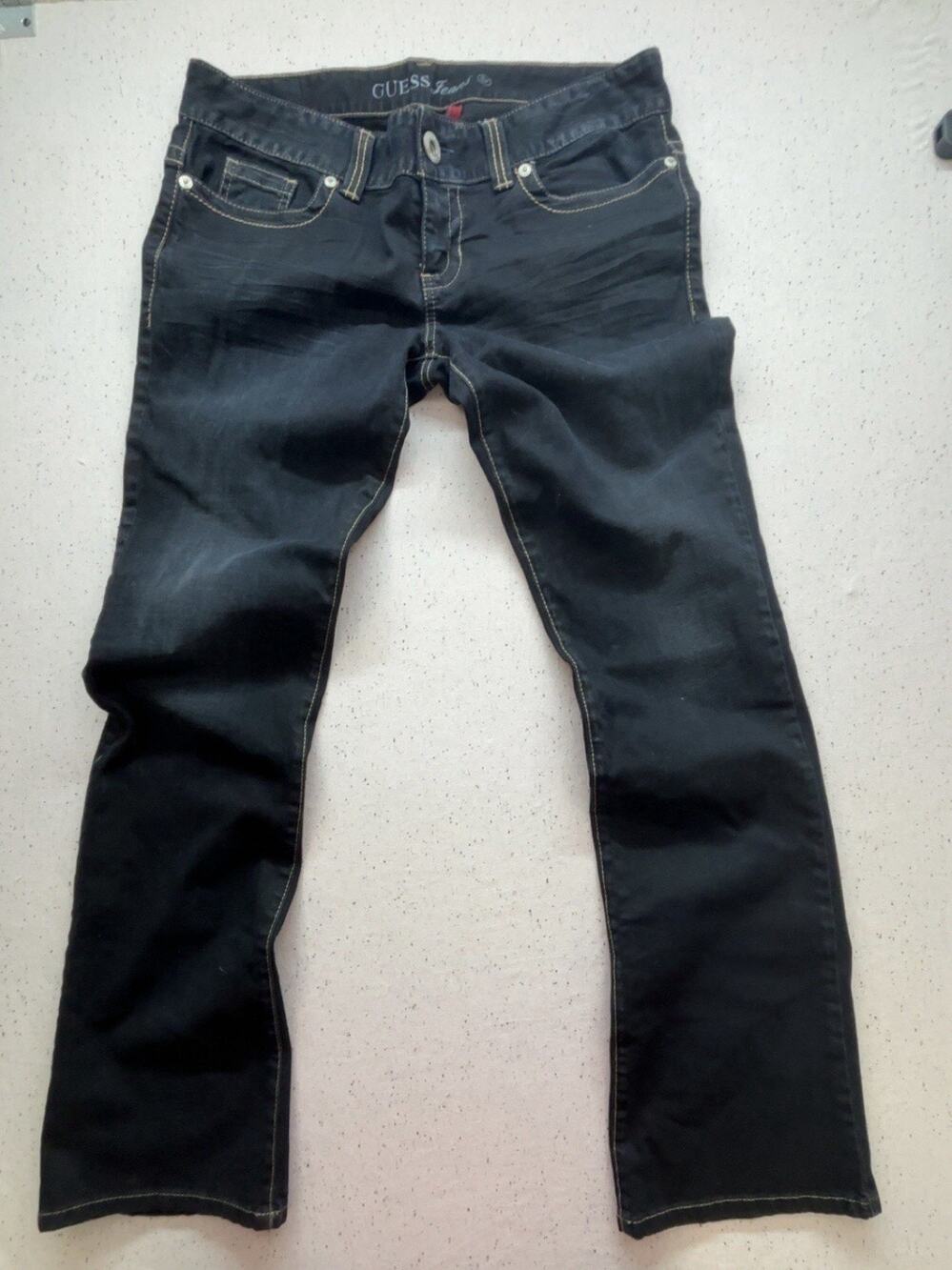 Women's GUESS Jean "Daredevil Bootcut" — Size 32 Dark Wash Stretch Denims Y2K